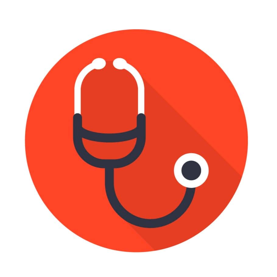 1. Stethoscope icon symbol for medical and healthcare services.