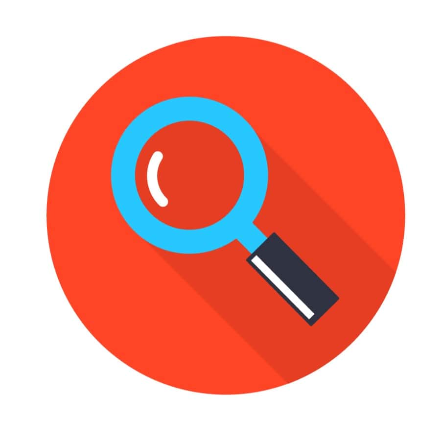 Magnifying glass icon representing cosmetic and skincare insights at Dr. Honey Portfolio for skin enhancement.